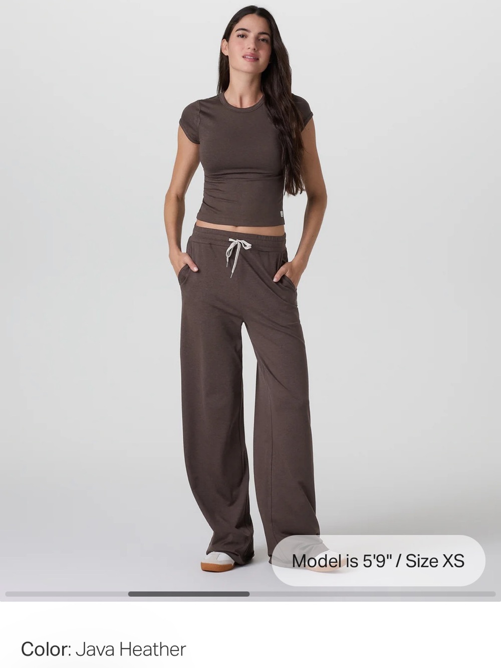 Vuori NWOT Java Heather Halo Essential Wideleg Pant M - Picture 2 of 4